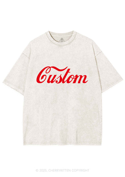 Custom Cola Y2K Shirts Washed Tee Cherrykitten