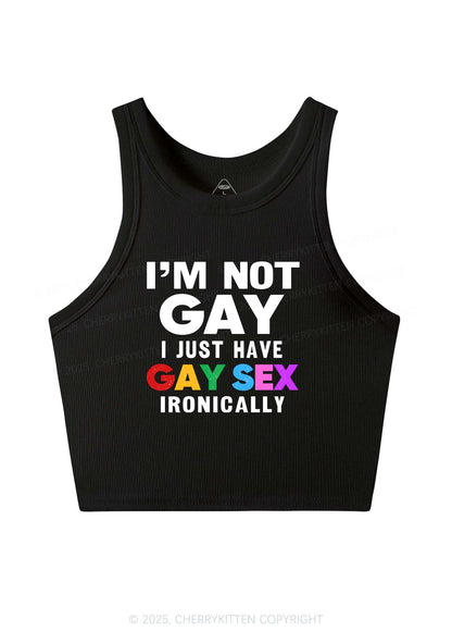 Gay Sx Ironically Pride Y2K Crop Tank Top Cherrykitten