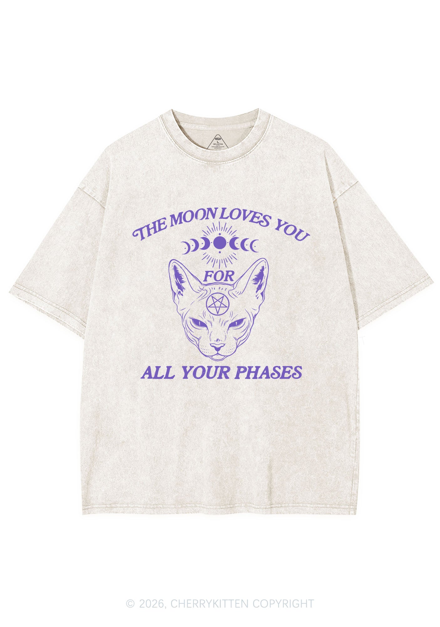 Halloween The Moon Loves You Y2K Shirts Washed Tee Cherrykitten