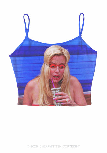Red Eyeball Blonde Y2K Mesh Cami Tank Cherrykitten