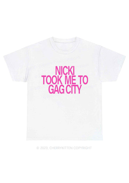 Took Me To Gag City Y2K Chunky Shirt Cherrykitten