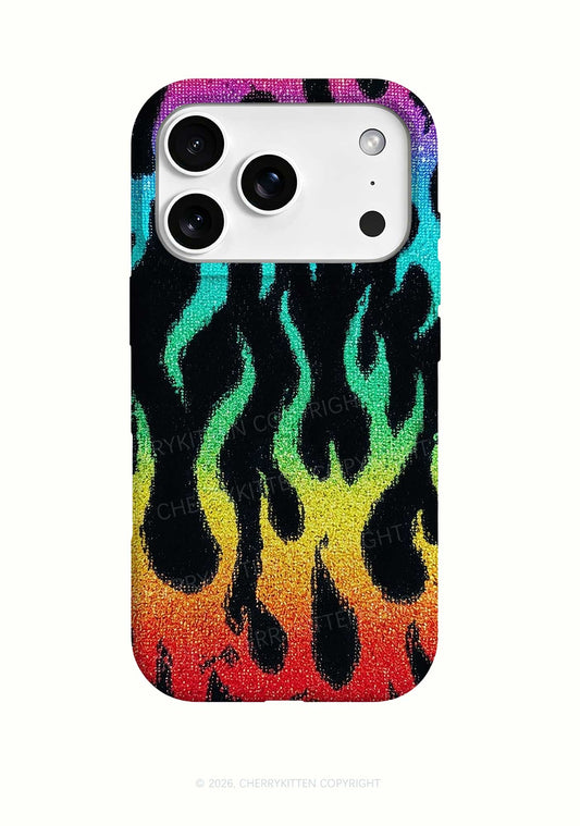 Rainbow Flame Pride Y2K Phone Case Cherrykitten