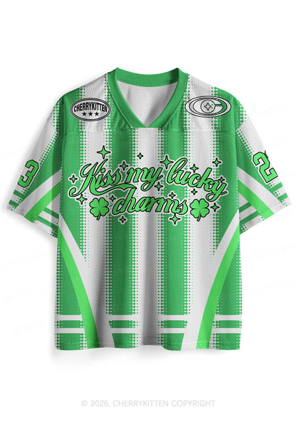 Custom Kiss My Lucky Charms St Patricks Y2K Sport Jersey Shirts Cherrykitten
