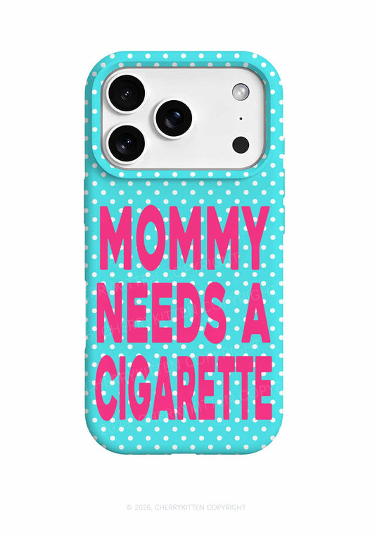 Mommy Needs A Cigarette Blue Dots Y2K Phone Case Cherrykitten