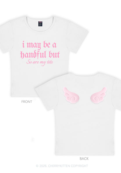 Halloween Handful Txts Y2K Goth Angel Wings Baby Tee Cherrykitten