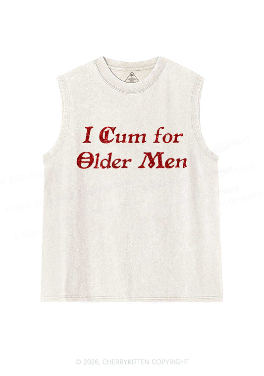 Glitter Come For Older Men Y2K Washed Muscle Tank Cherrykitten