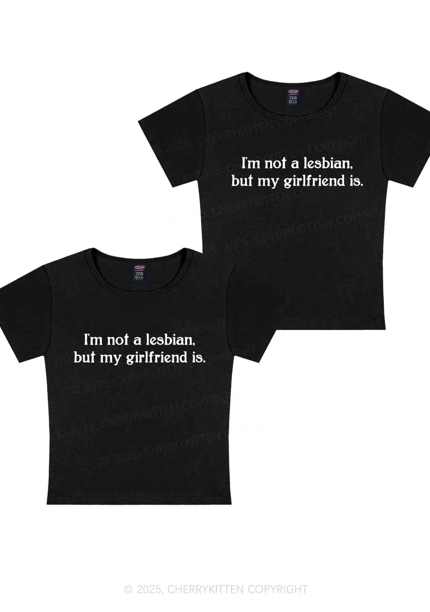 My GF Is Lesbian Y2K Valentine's Day Baby Tee Cherrykitten