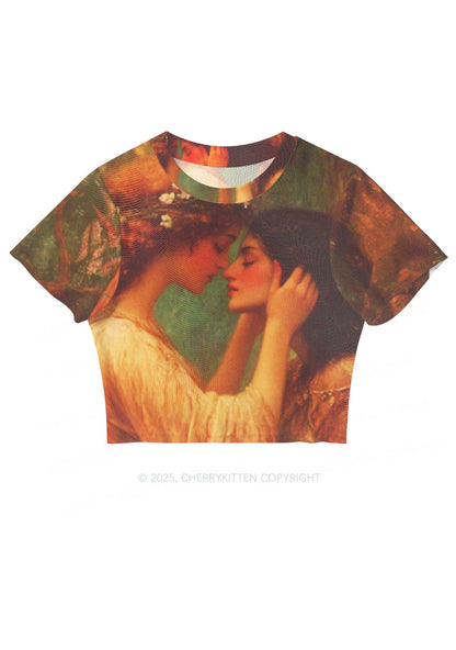The Lesbians Pride Y2K Mesh Crop Top Cherrykitten