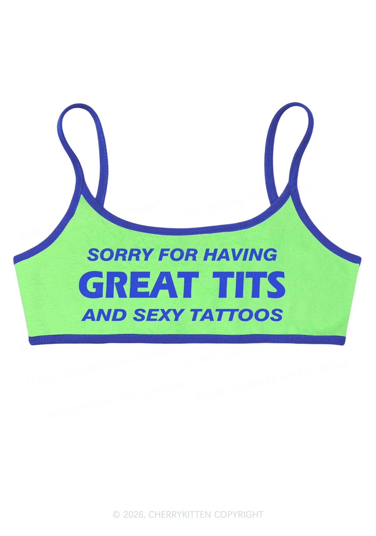 Sorry For Great Txts And Sexy Tattoos Y2K Super Crop Cami Cherrykitten