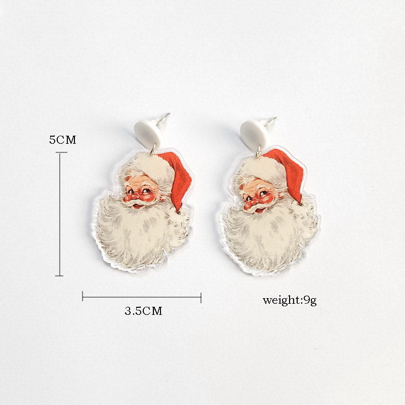 Retro Christmas Elf Deer Y2K Santa Earrings Cherrykitten