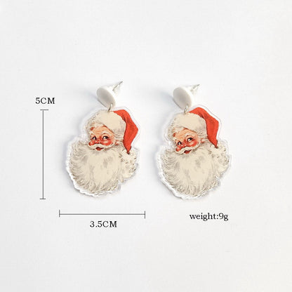 Retro Christmas Elf Deer Y2K Santa Earrings Cherrykitten