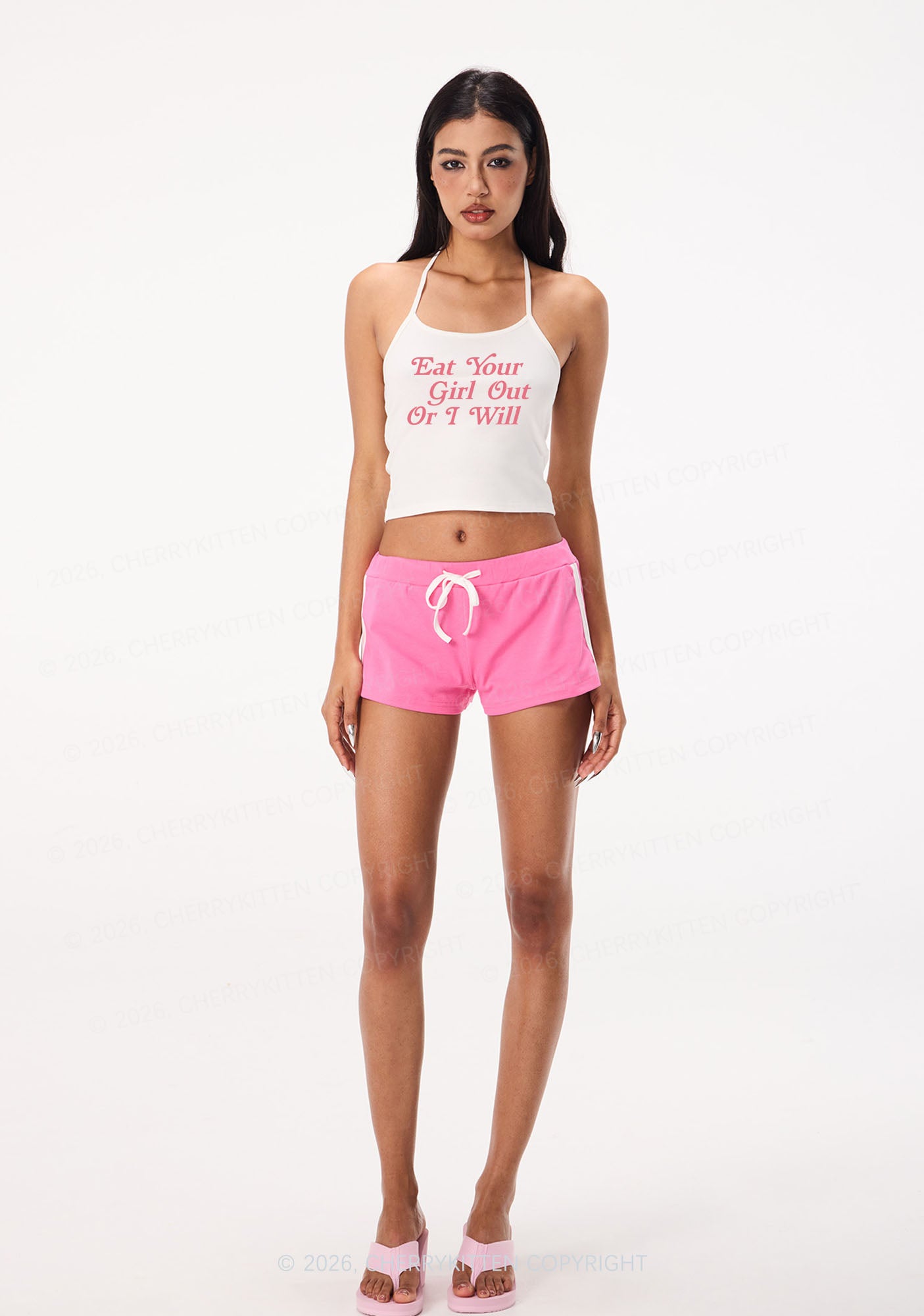 Eat Your Girl Out Y2K Halter Neck Cami Cherrykitten