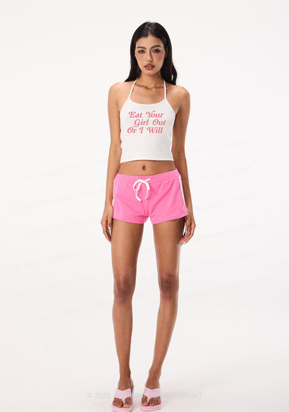 Eat Your Girl Out Y2K Halter Neck Cami Cherrykitten