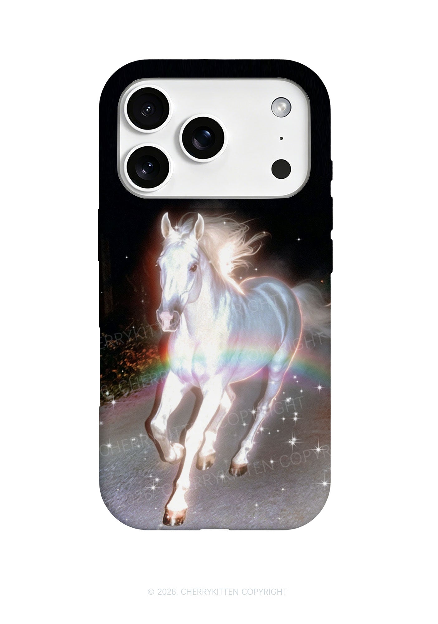 Rainbow Glowing Horse Y2K Phone Case Cherrykitten
