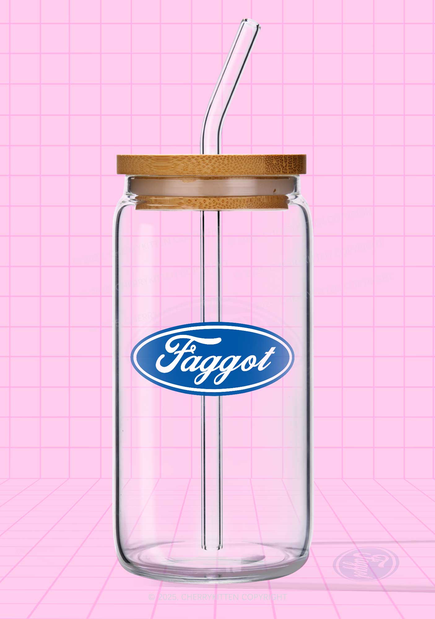 Faggot Pride Y2K Printed Glass Cup Cherrykitten