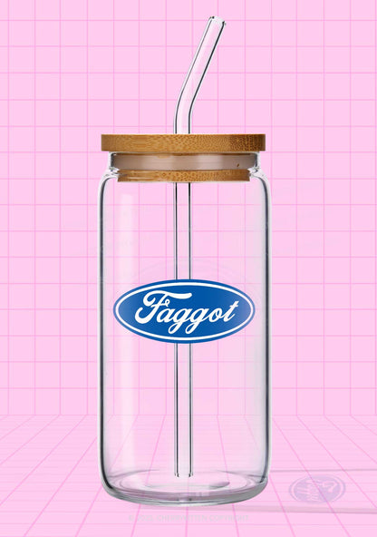 Faggot Pride Y2K Printed Glass Cup Cherrykitten