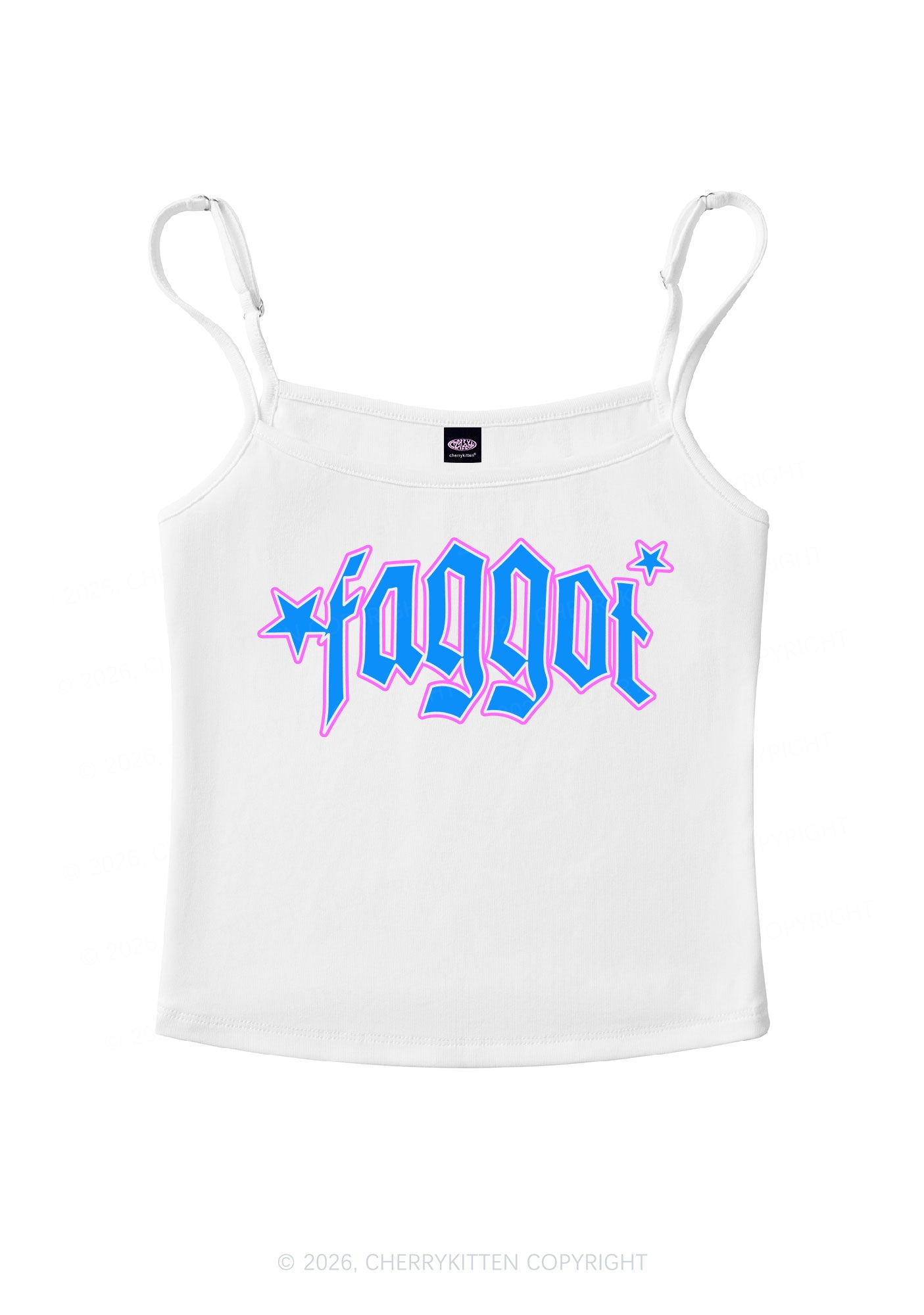 Faggot Stars Pride Y2K Spaghetti Strap Cami Cherrykitten