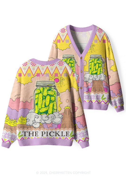 The Pickle Y2K Christmas Cardigan Knit Sweatshirt Cherrykitten