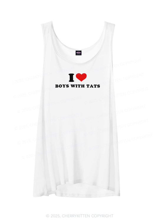 I Love Boys With Tats Y2K Sheer Boyfriend Tank Cherrykitten