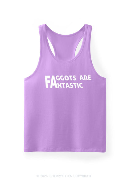 Faggots Are Fantastic Pride Y2K Men Racerback Tank Top Cherrykitten
