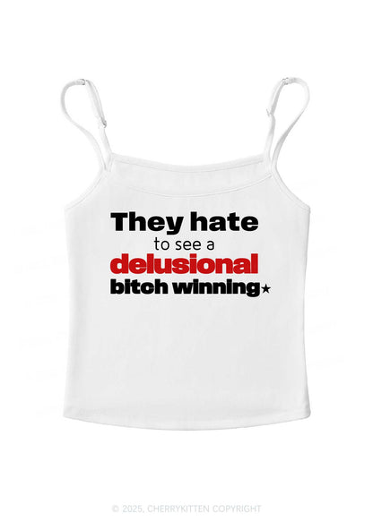 Delusional Bxtch Winning Y2K Spaghetti Strap Cami Cherrykitten