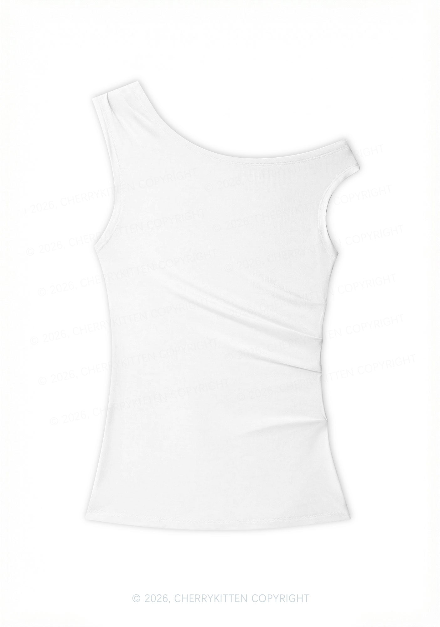 Plain Y2K Off Shoulder Tank Top Cherrykitten