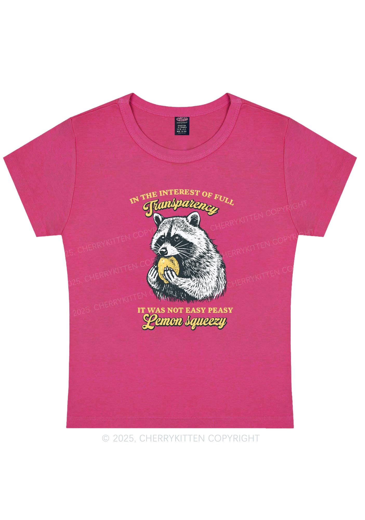 Transparency Lemon Squeezy Y2K Baby Tee Cherrykitten