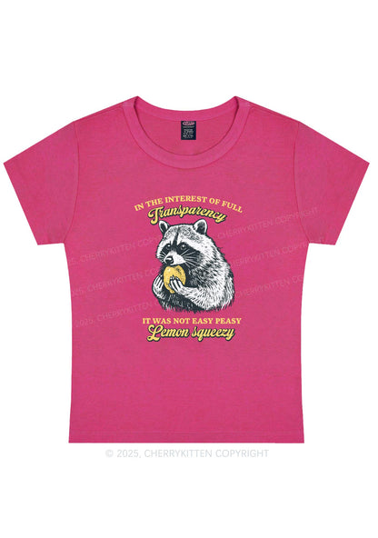 Transparency Lemon Squeezy Y2K Baby Tee Cherrykitten