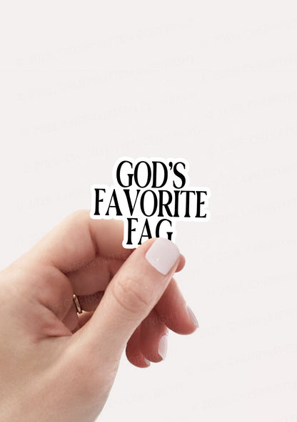 Gods Favorite Fag Pride 1pc Y2K Sticker Cherrykitten