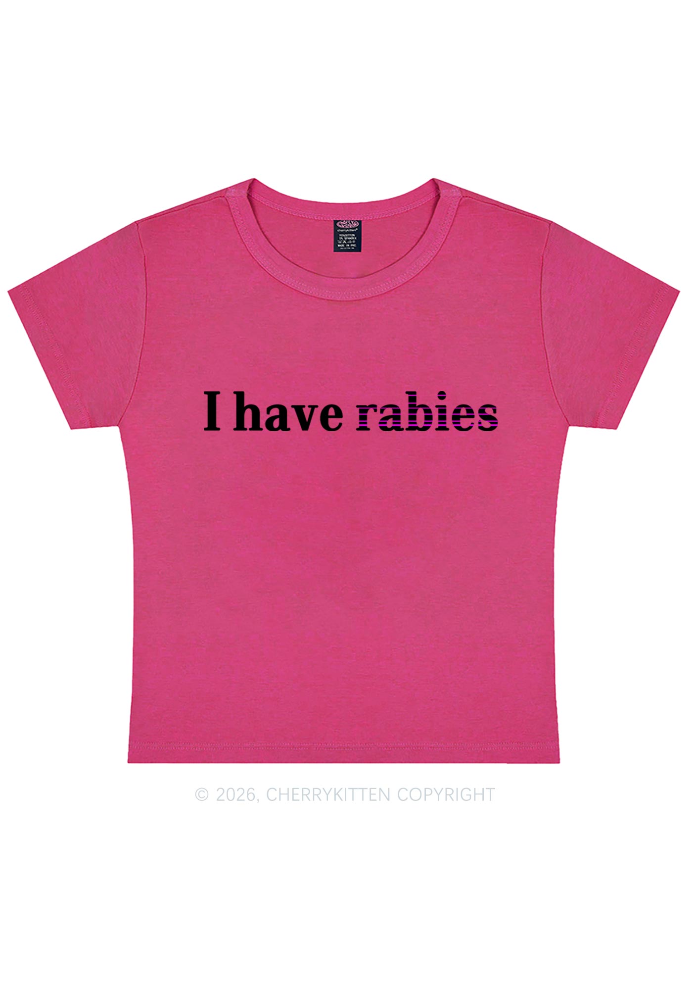 I Have Rabies Y2K Baby Tee Cherrykitten