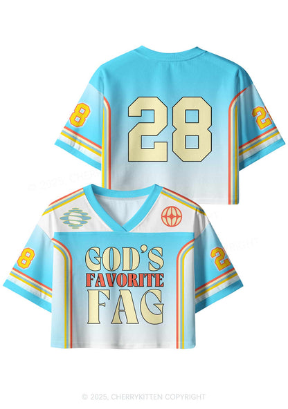 Custom Gods Fav Fag Pride Y2K Crop Sport Jersey Shirts Cherrykitten