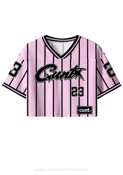 Custom Pink Striped Cxxt Y2K Crop Sport Jersey Shirts Cherrykitten