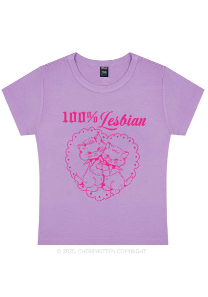 Lesbian Cats Y2K Baby Tee Cherrykitten