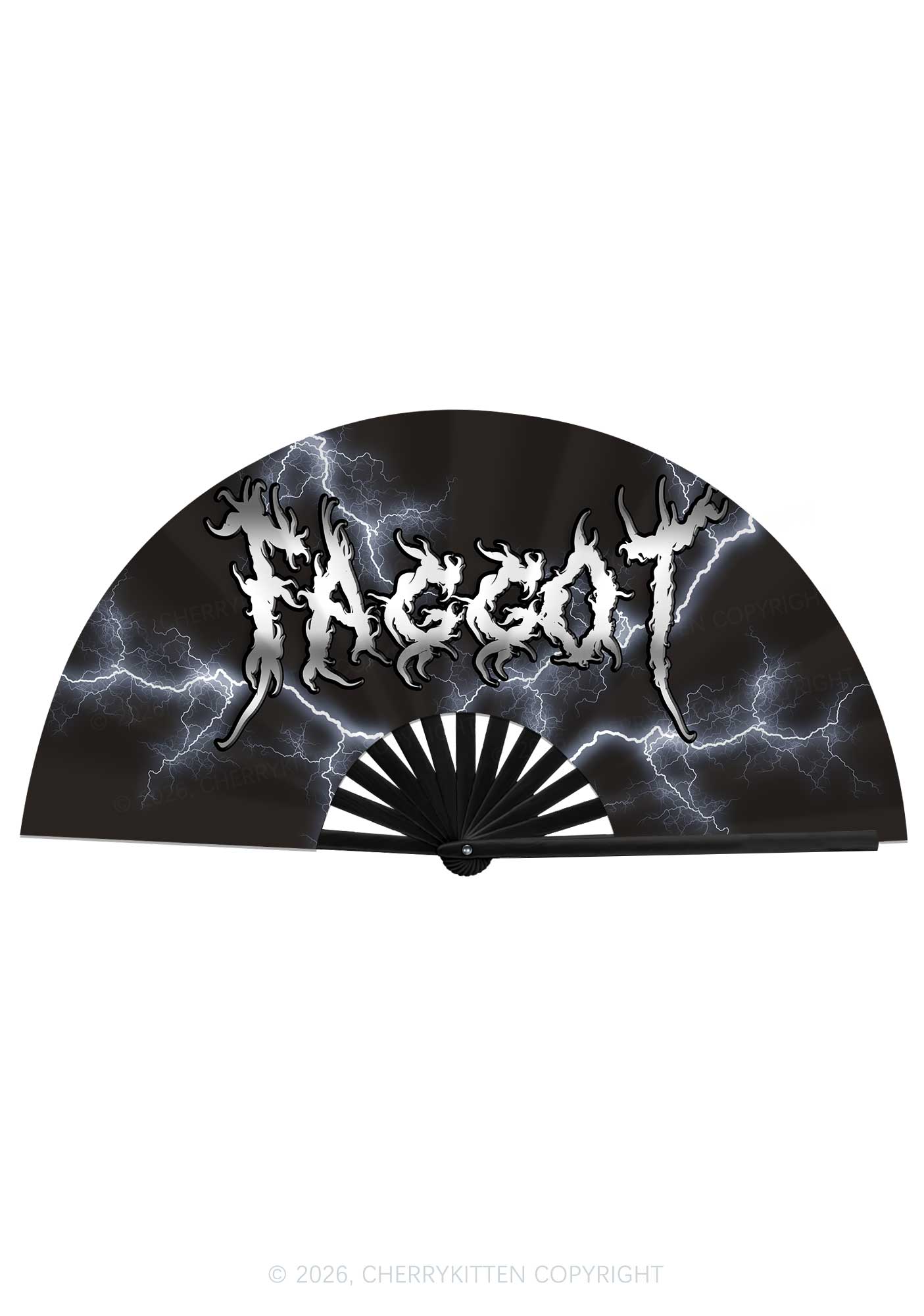 Faggot Lightning Pride Y2K Rave Hand Fan Cherrykitten