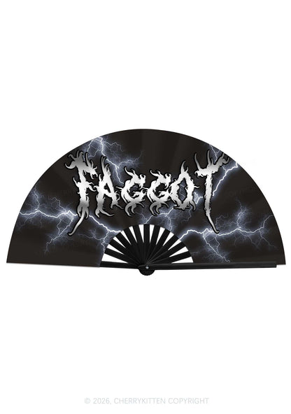 Faggot Lightning Pride Y2K Rave Hand Fan Cherrykitten