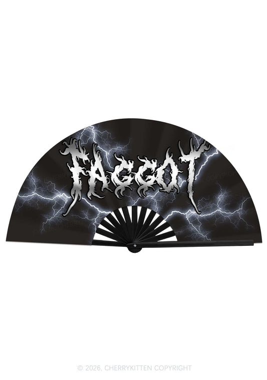 Faggot Lightning Pride Y2K Rave Hand Fan Cherrykitten