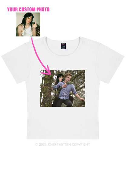 Custom Face Y2K Baby Tee Cherrykitten