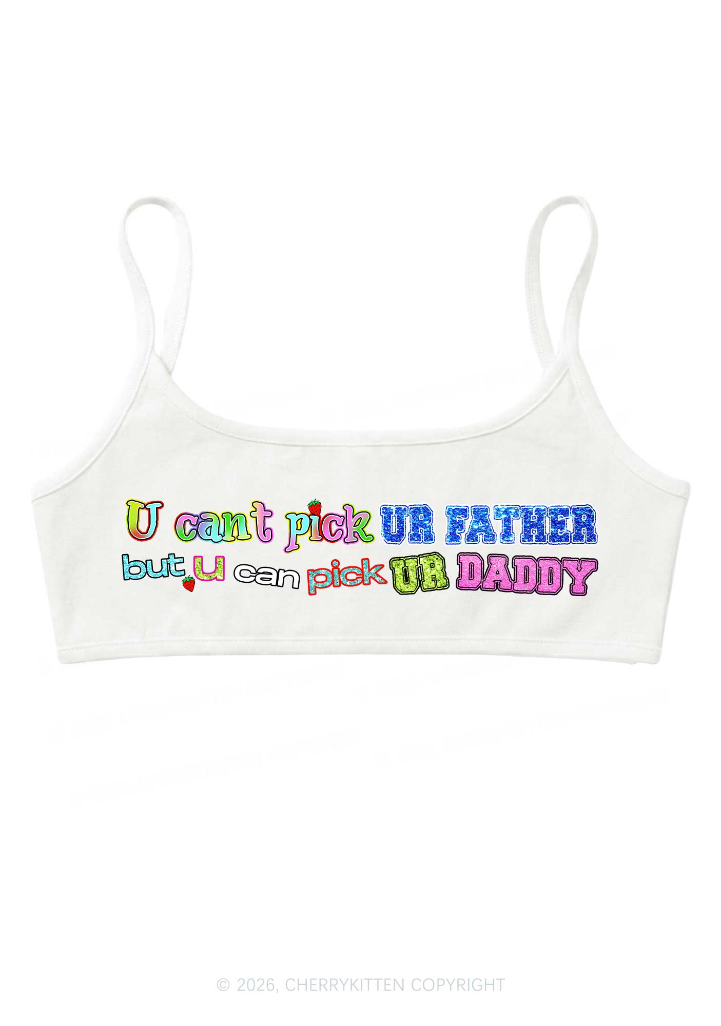 Pick Ur Daddy Y2K Super Crop Cami Cherrykitten