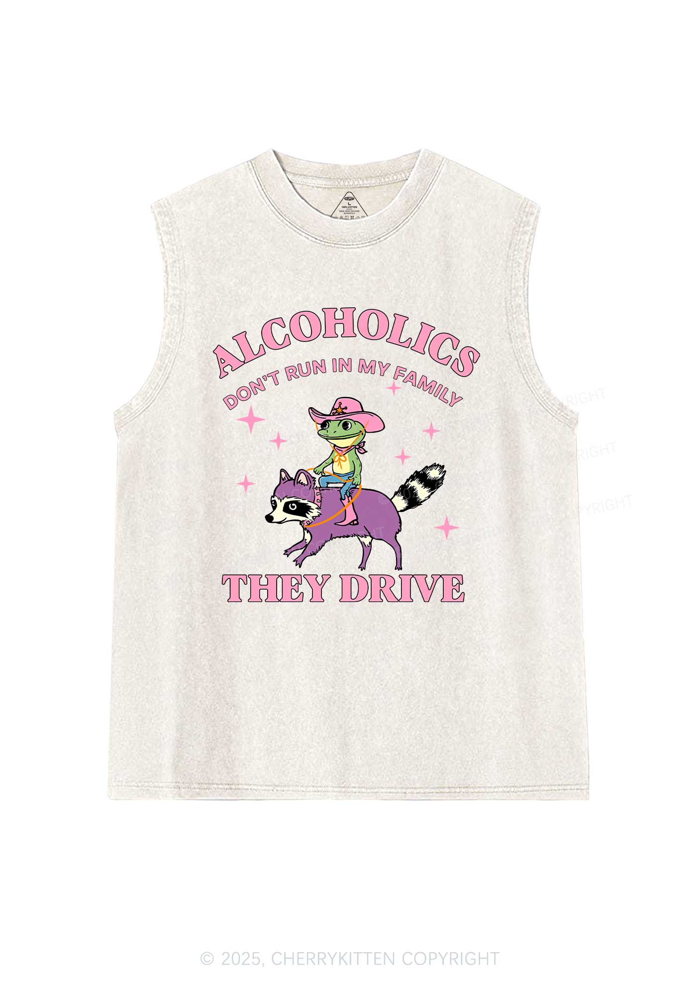Alcoholics Drive Y2K Washed Muscle Tank Cherrykitten