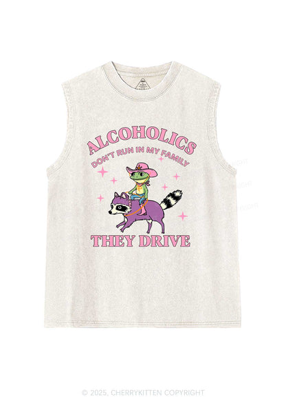 Alcoholics Drive Y2K Washed Muscle Tank Cherrykitten