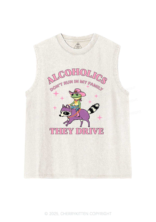 Alcoholics Drive Y2K Washed Muscle Tank Cherrykitten