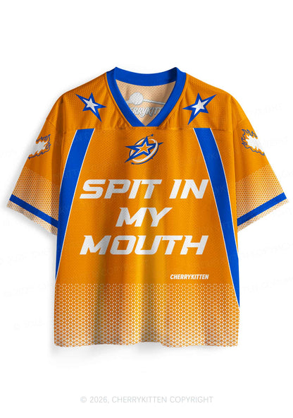 Orange Spit In My Mouth Y2K Sport Jersey Shirts Cherrykitten