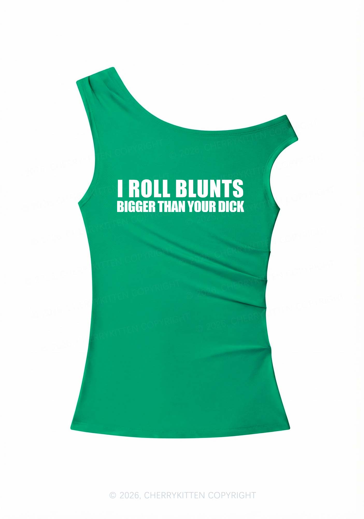 I Roll Blunts Y2K Off Shoulder Tank Top Cherrykitten
