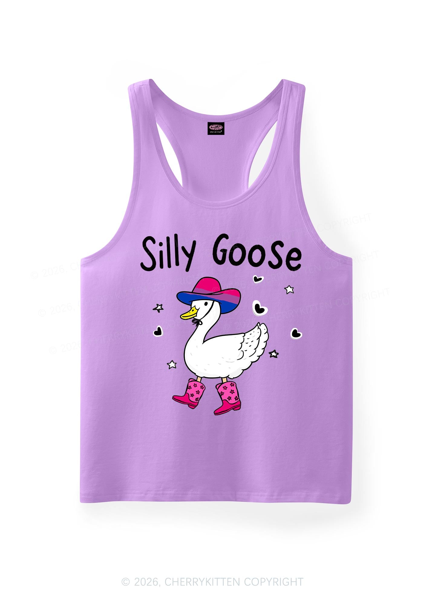 Silly Goose Bisexual Pride Y2K Men Racerback Tank Top Cherrykitten
