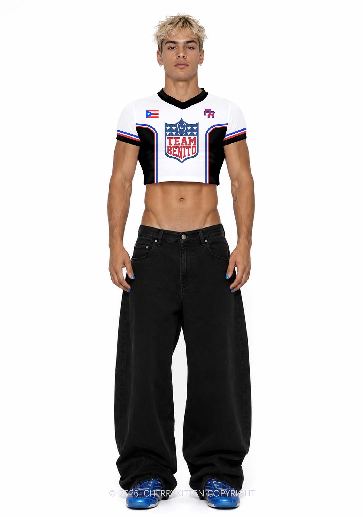 Team Bunny Y2K Crop Football Jersey Shirts Cherrykitten