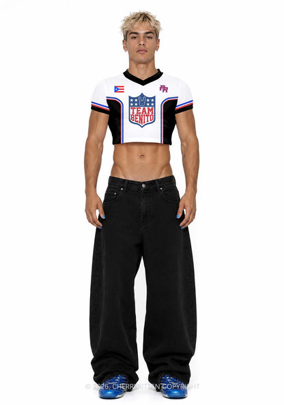 Team Bunny Y2K Crop Football Jersey Shirts Cherrykitten