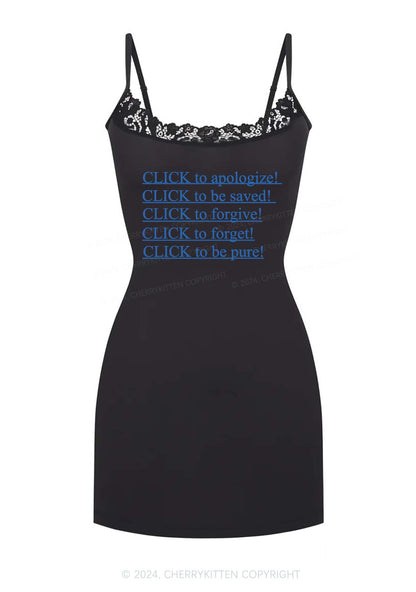 Click To Apologize Y2K Lace Slip Dress Cherrykitten