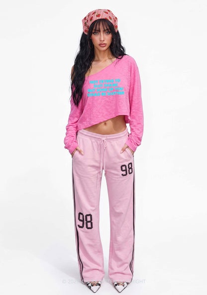 Not Trying To Slxt Shame Y2K Off Shoulder Long Sleeve Crop Top Cherrykitten