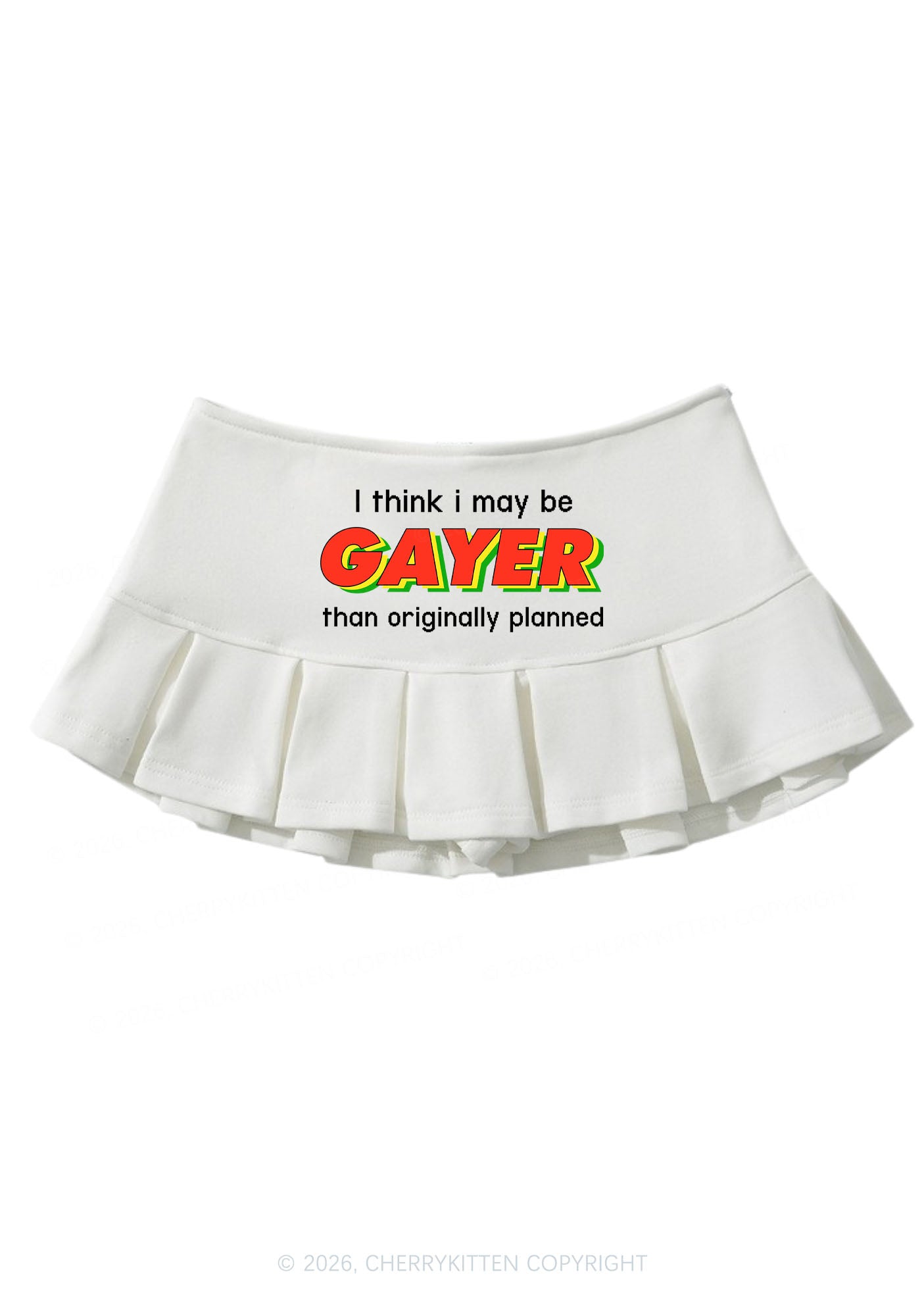 I May Be Gayer Pride Y2K Mini Pleated Skirts Cherrykitten
