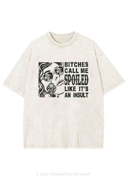 Bxxches Call Me Spoiled Y2K Washed Tee Cherrykitten